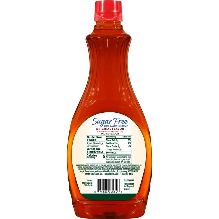 Maple Grove Farms Sugar Free Maple Flavor Syrup, 24 fl oz