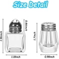 thumbnail image 2 of SHIQI-100 Pcs Mini Salt and Pepper Shakers 0.5 Oz, Small Bulk Cube Glass Spice Shaker Container Tiny Glass Seasoning Jars with Stainless Steel Lid for Travel Home Camp Restaurant Party Supplies, 2 St, 2 of 4