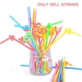thumbnail image 6 of SharkTRUE 100X Neon Straws Flexible Bendy Birthday Party Plastics Drinking Straws 8.2 Inch, 6 of 9