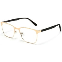 Tango Optics Square Metal Eyeglasses Frame Luxe RX Stainless Steel Grace Hopper Yellow For Prescription Lens -