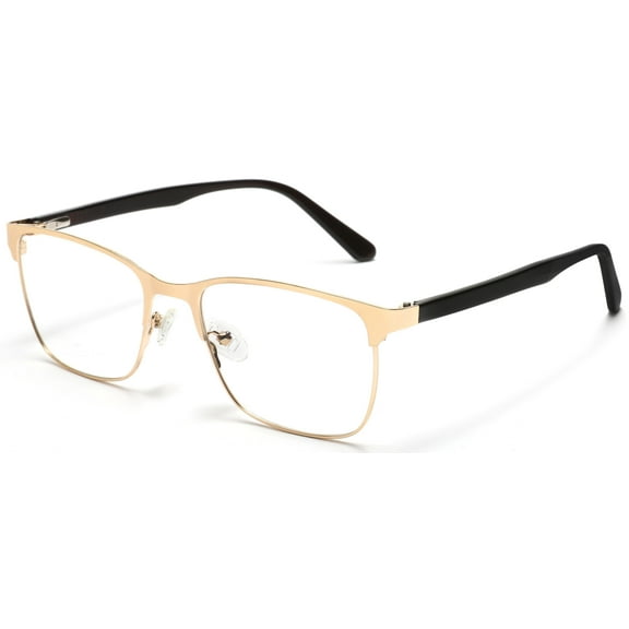 Tango Optics Square Metal Eyeglasses Frame Luxe RX Stainless Steel Grace Hopper Yellow For Prescription Lens -