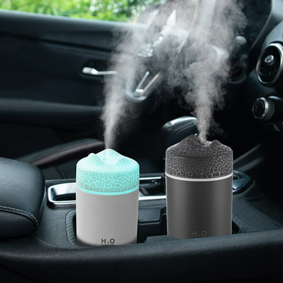Nsxcdh Car Humidifier,Aromatherapy Mini Purifier,Plastic,White,5.11x3.07x3.07in,300ml,Colorful Lights,Type C Powered,Intelligent,Portable Car Home Humidifier