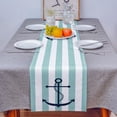 thumbnail image 3 of Table Runner Blue Nautical Anchor Chain Table Decoration for Kitchen Dinning Teal Green Stripes Table Decoration for Indoor Outdoor Party Wedding Decor 13x72inch, 3 of 7