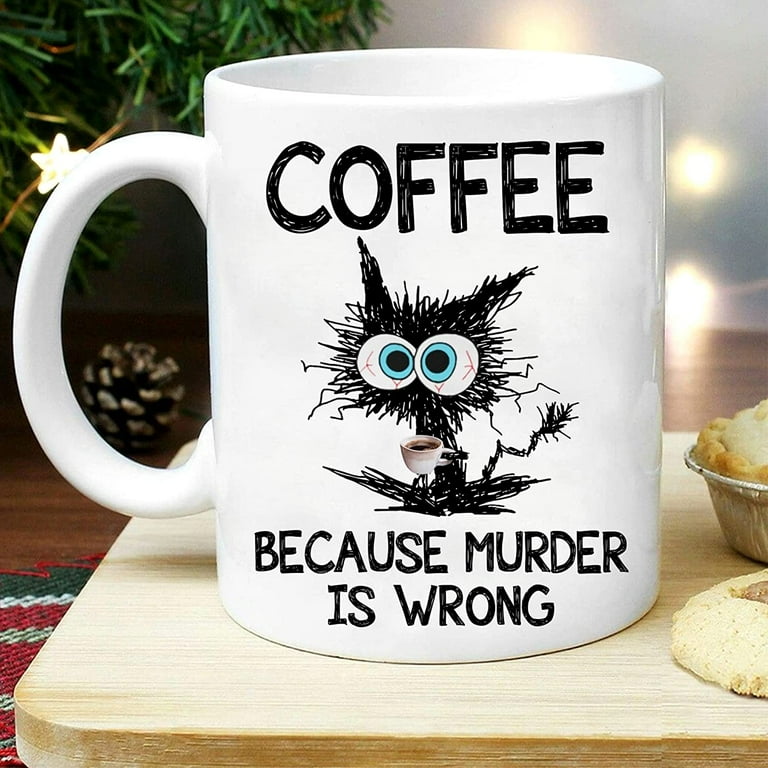 Crochet And Coffee Tote Bag - "Because Murder Is Wrong" Funny Design