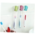 thumbnail image 4 of LEORX Toothbrush Holder for Office 6Pcs Assorted Color Plastic Wall Mount Suction Cup for Adults, 4 of 8