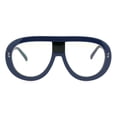 thumbnail image 2 of Retro Disco Funky Plastic Flat Top Racer Clear Lens Glasses Navy, 2 of 4