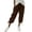 Brown, variant on Women's Drawstring Capris Pants Elastic Waist Cotton Linen Casual Cropped Trousers with Pockets Summer Travel Wear Gray S