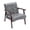 Dark Gray, variant on HomeMiYN Mid Century Modern Accent Chair with Wooden Frame, Faux Leather Reading Armchair for Living Room, Dark Blue