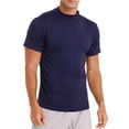 thumbnail image 3 of Zaldita Mens Short Sleeve Basic Tops Mock Turtleneck Casual Pullover T-Shirt Slim Fit Solid Undershirt Blue L, 3 of 7