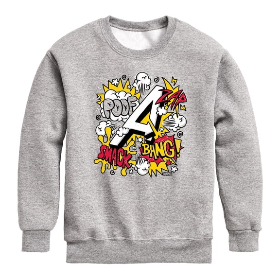 Avengers - Scribble Doodles - Youth Boys Crew Fleece Sweatshirt