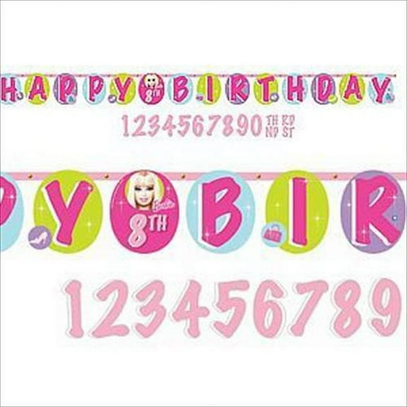 Barbie 'All Doll'd Up' Jumbo Letter Birthday Banner Kit (1ct)