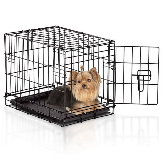 Easy Crate Single Door Metal Dog Crate Black, XS