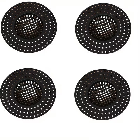 Kitchen and Bathroom Sink Strainer Set - 4-piece hair catcher, food strainer and drain protection basket, essential home accessories