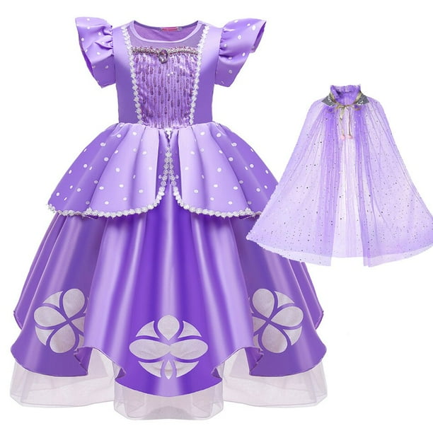 Disney Vestido de Princesa Sofía para niñas, disfraz de fiesta de cumpleaños, púrpura, Sophia, ropa de lujo para bebé, Cosplay de Halloween Fivean unisex