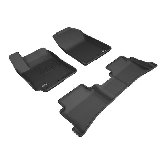 3D MAXpider Custom Fit Kagu Floor Mat (Black) Compatible with Hyundai Accent Sedan 2018-2022 - Full Set