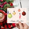thumbnail image 6 of 2026 Happy New Year Holiday Greeting Cards – Blank Xmas Fold Over Cards & Envelopes, Colorful Baubles – For Christmas and New Year’s Gift & Presents | 10 Per Pack | 4.25 x 5.5” (A2 Size), 6 of 6