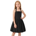 thumbnail image 5 of IBTOM CASTLE Kids Girls Halter Bubble Ruffle Dress Summer Sleeveless A-line Solid Color Midi Dress Elegant Formal Prom Gown 10-11 Years Black, 5 of 7
