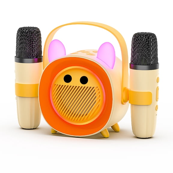Ueasy Cartoon Karaoke Speaker - Thanksgiving & Christmas Gift, Wireless Microphone Bluetooth Speaker with Recording & Detachable Cli