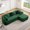 Green 106", variant on 106" Teddy Fabric 32D Boneless Sofa,Modular Sectional Sofa with Curved Armrest,Contrast Color Design with Pillow,Fluffy Comfy Couch with L Shaped Chaise,for Living Room,No Assembly Required,Green