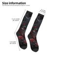 thumbnail image 2 of Naloa Rose Full Moon Black Wolf Thigh High Socks Extra Long Stretchy Sock Women Over Knee High Opaque Stocking Daily Wear, 2 of 6