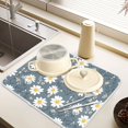 thumbnail image 6 of Ryvnso Daisy Floral Dish Drying Mat for Kitchen Countertop 18x24 Large Dish Pad Drainer Rack Dish Sink Mats, 6 of 7