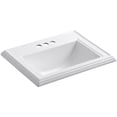 thumbnail image 4 of kohler 2241-1-0 vitreous china drop-in rectangular bathroom sink, 24.25 x 20.63 x 10.13 inches, white, 4 of 4