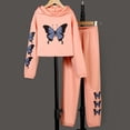 thumbnail image 2 of TAmten Girls' Clothing Set Butterfly Print Crop Top Hoodies Sweatpants 2 Piece Outfits Kids Sweatsuit Tracksuit Jogger Set(Pink,7-8 Years), 2 of 7
