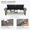 thumbnail image 3 of Storage Ottoman Bench for Bedroom, 60" Upholstered Bedroom Bench with Rolled Arms and Vintage Rivets, Large Storage Chest for Living Room, Bedroom, Entryway, Gray, 3 of 15