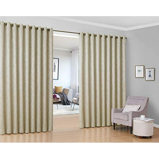 Hlc Me Redmont Lattice Extra Wide Room Divider Curtain Panels Blackout Thermal Insulated For Patio Door Blackout Thermal Insulated For Patio Door, 108 Inch Sliding Patio Door