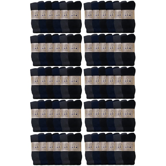 Yacht & Smith Cotton Thermal Crew Socks, Men, Warm Thick Boot Sock, Bulk (60 Pack Assorted Crew)