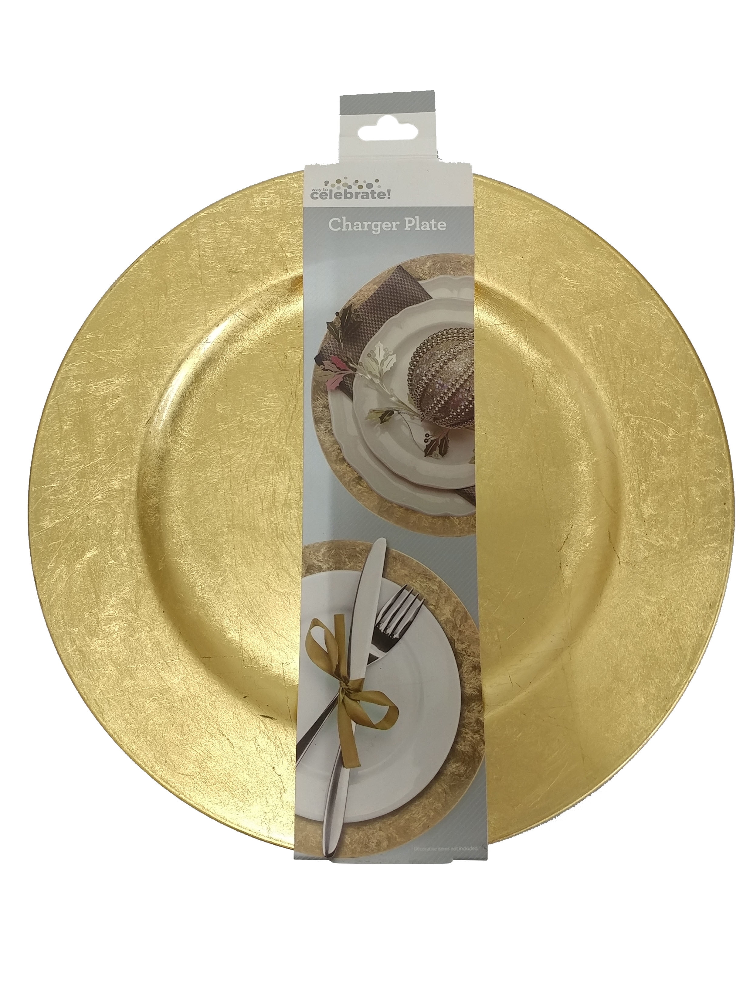 Way to Celebrate Gold 12" Round Charger Plate 1 Each