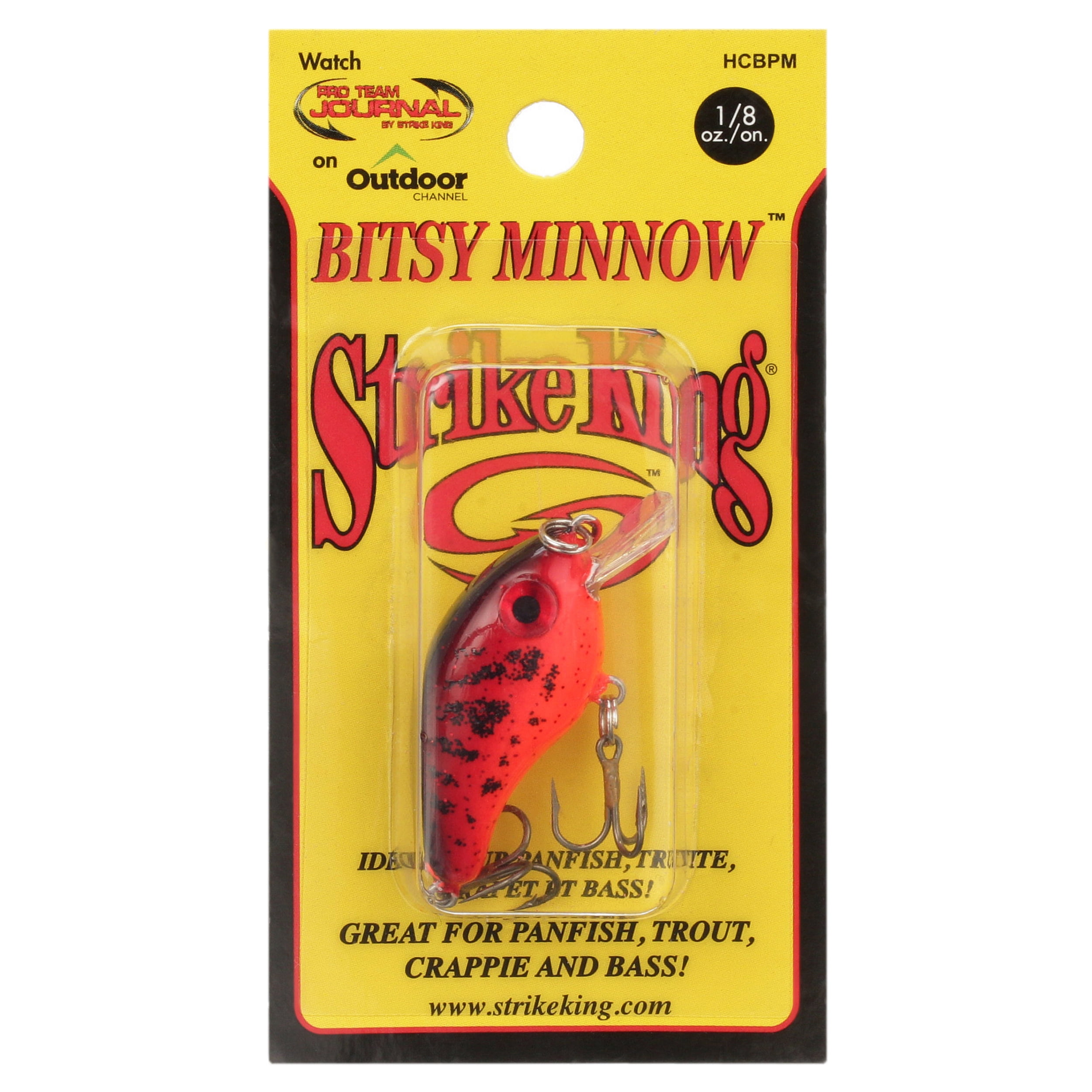 (2 pack) Strike King Bitsy Pond Minnow Crankbait Chili Craw Hard Bait Lure