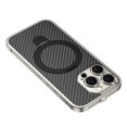 thumbnail image 2 of Dteck Metal Case for iPhone 15 Pro,Shockproof Stainless Steel Bumper Carbon fiber Back Cover Compatible with Mag Safe Case Ring Holder Stand Cover for iPhone 15 Pro,Titanium, 2 of 9