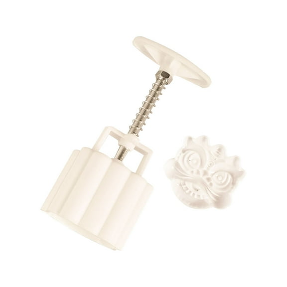 LEORX Hand Press Baking Mold Moon Cake Mold White 1 Set