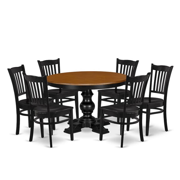 Luxe by East West Furniture 9-Piece Modern Dining Set, Black & Cherry
