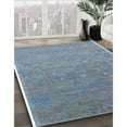 thumbnail image 3 of Ahgly Company Machine Washable Indoor Rectangle Industrial Modern Columbia Blue Area Rugs, 7' x 10', 3 of 7