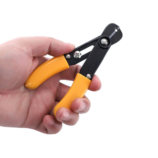 Wire Stripper, Yellow Black Adjustable Stripping Range Professional Incisive Cable Stripper for Telecommunications