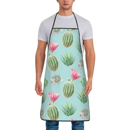 

Aprons for Men Women - Cactus Succulents green Cooking Kitchen Apron Chef Apron Waterproof Apron for Painting Pottery Baking BBQ Gardening Salon Gift For women Men