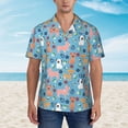 thumbnail image 5 of Uemuo Cute Dog Printed Regular Fit Short Sleeve Casual Hawaiian Shirt for Men,Aloha shirt,Tropical shirt,Floral print shirt,Vacation Beach shirt-Large, 5 of 9