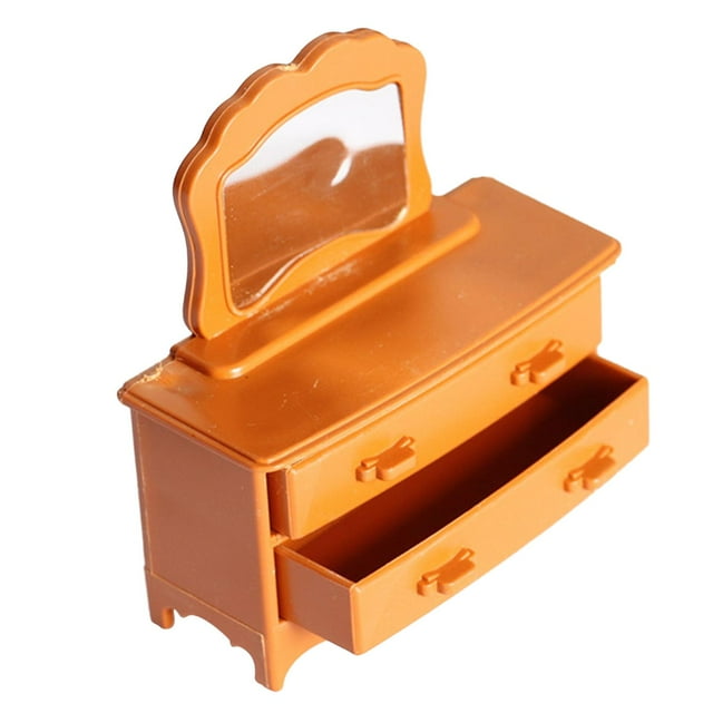 Tocador de maquillaje en miniatura, suministros para decoración de dormitorio y hogar, escala 1/12 1 PC
