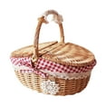 thumbnail image 3 of Wicker Picnic Basket Practical Storage Basket for Parties Outdoor Sandwiches Medium, 3 of 9