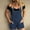 Blue, variant on Felirenzacia Women Loose Denim Bib Hole Pants Overalls Jeans Demin Shorts Jumpsuit