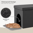 thumbnail image 4 of DOMIPET Foldable Cat Litter Box Enclosure, Multi-Functional Hidden Litter Box Furniture Cat Washroom Bench, Dog Proof, Space-Saving Ottoman Cabinet, Storage Footrest, 4 of 9