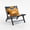 Blue,Yellow, variant on FUNECORP Mid-Century Modern Armless Accent Chair Faux Leather Patchwork with Solid Wood Frame Blue Yellow