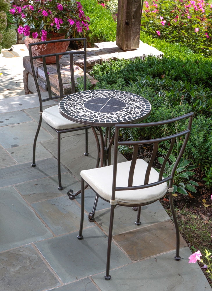 Alfresco Home Vulcano Mosaic 3 Piece Bistro Set With 24 Round Table And 2 Chairs