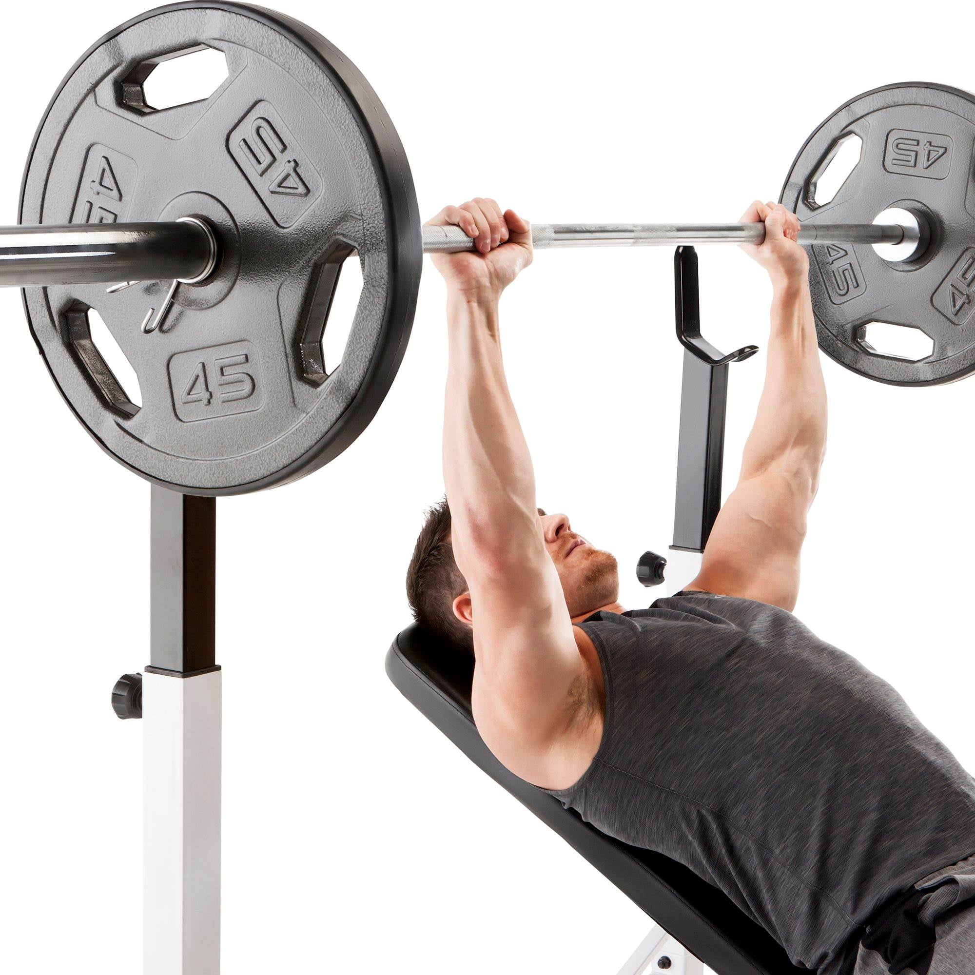 Marcy Fitness Adjustable Olympic Home Gym Weight Lifting Workout Bench