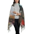 thumbnail image 2 of Rateoe Skeleton Cool Street Fashion Women's Traditional Scarf Wrap Tassel Shawl Fringes Neck Head Shawl Retro Scarf, 2 of 8