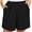 A1-Black, variant on SHOWMALL Women's Plus Casual Shorts Drawstring Comfy Elastic Waist Shorts Blue Gray 3X Summer Pull On Short with Pockets
