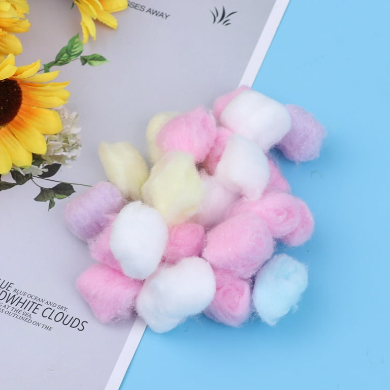 Beavorty 1 Pack Colorful Cotton Balls Cleaning Cotton Balls face Cleaning  Supplies Cotton Balls for face Colored Cotton Balls Small Cotton Balls