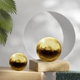 thumbnail image 3 of 2 Pcs Gazing Ball 2.5 Inch 63mm Reflective Sphere Polished Hollow Ball Gold Tone, 3 of 7